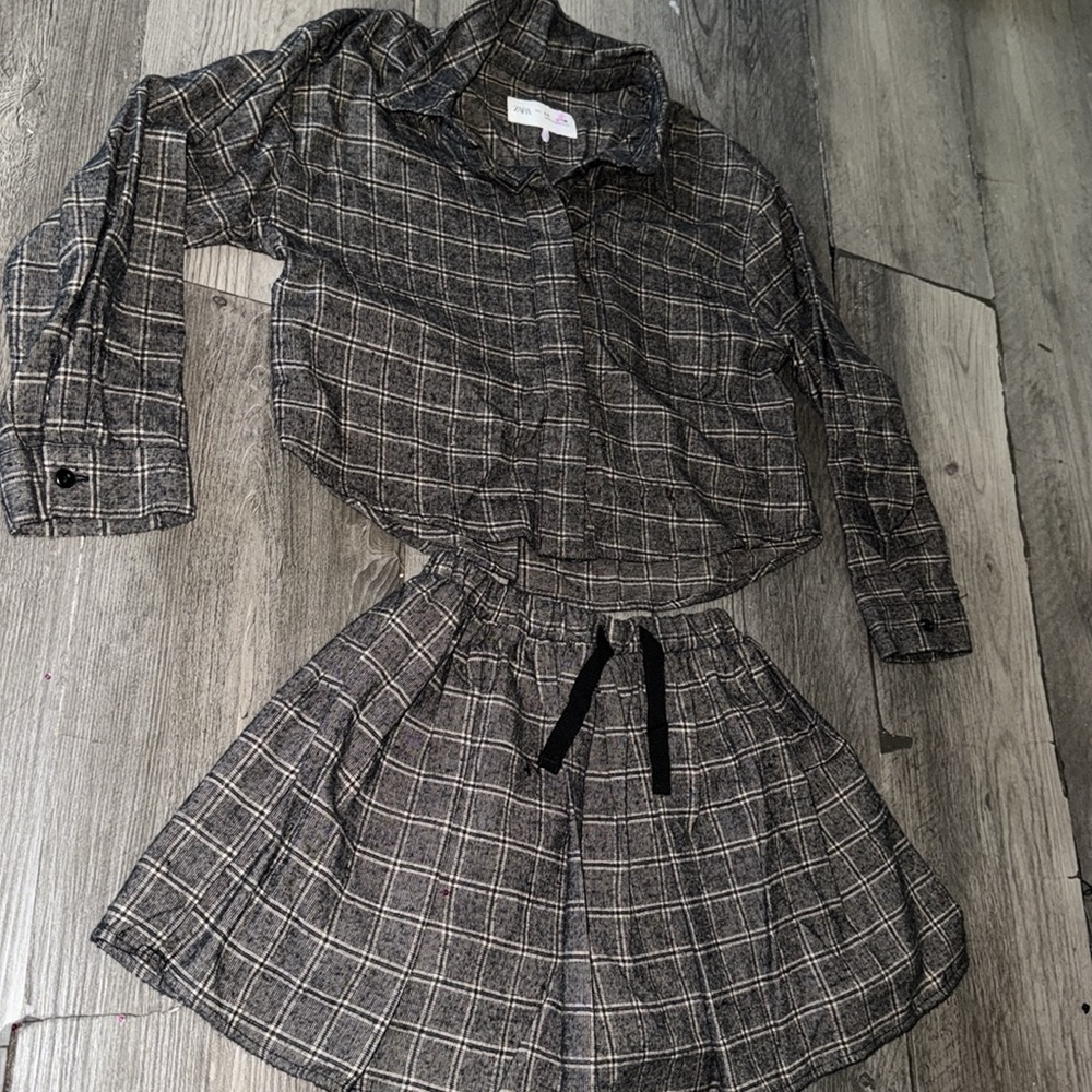 Plaid Two-Piece Skirt Set girls Zara set - Picture 3 of 3